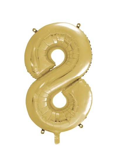 1 Adet 34 İnç 85 Cm Gold Folyo Balon Helyum Balon 8 Yaş Balonu 8 Rakam Balon GOLD