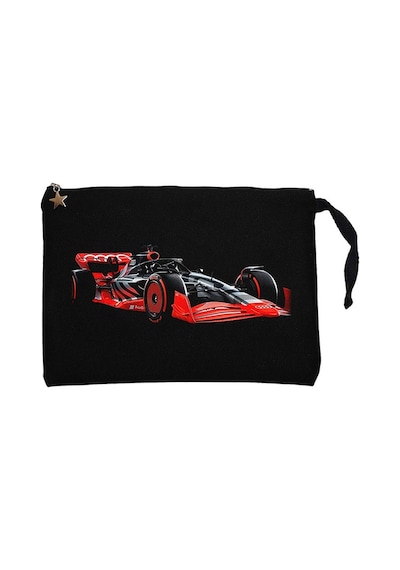 F1 Audi Car Siyah Clutch Astarlı Cüzdan / El Çantası Siyah