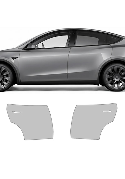 Tesla Model Y 2021 Juniper Arka Kapılar, Hazır Kesim, 210 Mikron Ppf Tpu, Şeffaf Boya Koruma Filmi