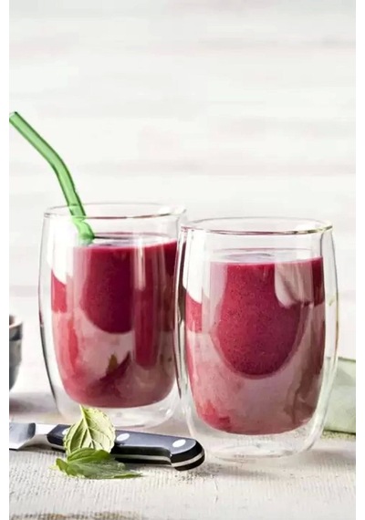 2'li Çift Cidarlı Bardak 300 Ml Ev Ofis Çay Fincanı