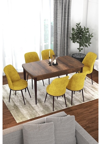 Canisa Concept Kor Serisi 70x114 Açılabilir Mutfak Masası Takımı Barok Desen Masa 6 Hardal Sandalye Masa Barok Sandalyeler Hardal Sarısı Canisa Concept Kor Serisi 70x114 Açılabilir Mutfak Masası Takımı Barok Desen Masa 6 Hardal Sandalye Masa Barok Sandalyeler Hardal Sarısı