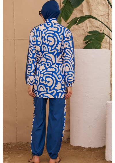 Hmm Swimwear Paraşüt Tam Kapalı Tesettür Mayo 2924-191 Lacivert