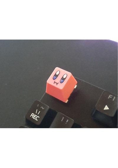 2 Adet Kirby Sevimli Pembe Karakter Yüz İfadeli Küp Mekanik Klavye Tuşu Custom Keycap Aksesuar