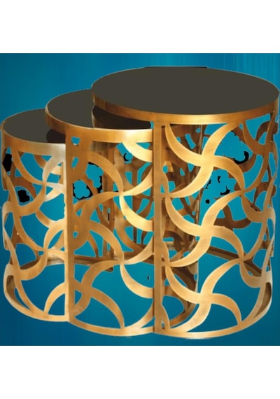 Zigon Zlf Sehpa Cnc Rüzgar Gülü Model Metal Gold Renk Siyah Düz C