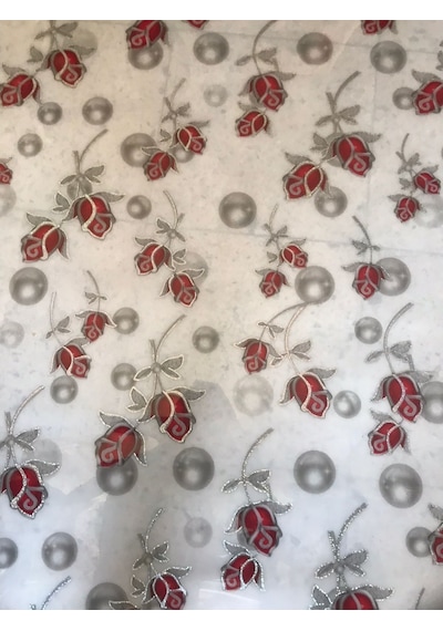 Polset Şeffaf Desenli Masa Örtüsü 80Cm X 105Cm 1.8Mm Pvc Masa Ört