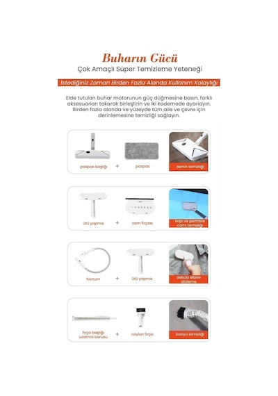 Youban KF-1804 Çok Fonksiyonlu Standlı Buharlı Temizlik Makinesi