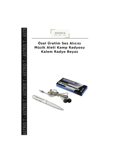 Özel Üretim Ses Alıcısı Müzik Aleti Kamp Radyosu Kalem Radyo Beyaz