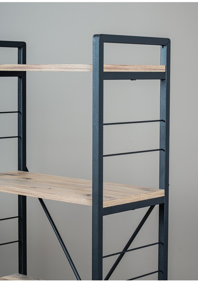 Modern 5 Katlı Kitaplık Ahşap Metal Raf Ünitesi Dekoratif Dar Ofis Salon 60x155x30 Cm Siyah Modern 5 Katlı Kitaplık Ahşap Metal Raf Ünitesi Dekoratif Dar Ofis Salon 60x155x30 Cm Siyah
