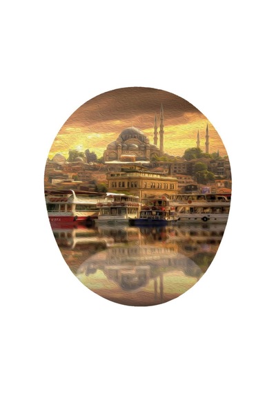 Istanbul Eminönü Tekneler Ve Cami Görselli - Bilek Destekli Mouse Pad 20x23 Cm Mousepad