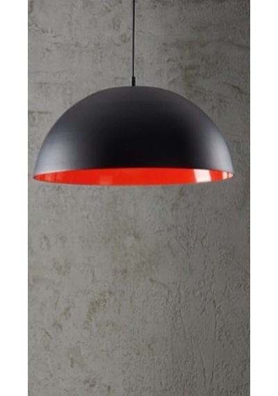 Riolight Parlak Siyah Içi Kırmızı Metal Sarkıt Avize Çap: 40Cm