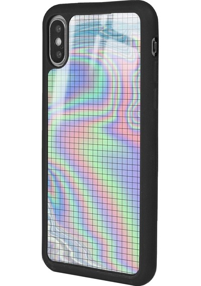 Apple Uyumlu iPhone X - Xs Neon Dama Tasarımlı Glossy Telefon Kılıfı Çok Renkli
