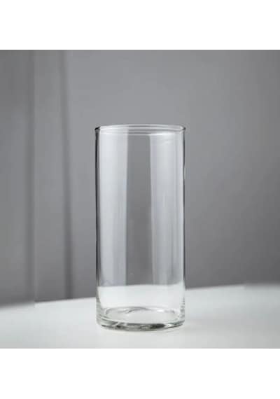 Silindir Cam Vazo Dekoratif El İmalati Orta 29x14 Cm