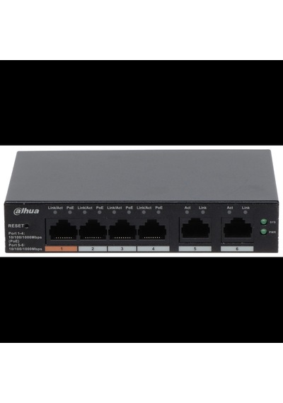 Dahua Cs4006-4gt-60, 4 Port, Gigabit, Poe 60w, 2 Port Uplink, Cloud Yönetilebilir, Switch 57648044