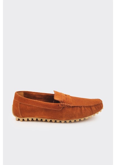 Derinet Hakiki Deri Erkek Loafer Taba Süet Taba Süet