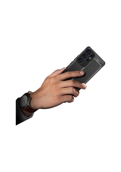 Samsung Galaxy Uyumlu S23 Ultra Kılıf Deri Tarzı Niss Silikon Case Kapak