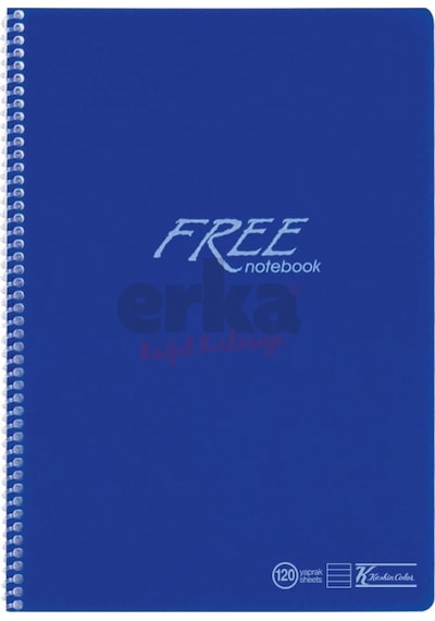 Keskin Color Free - A4 120 Yaprak Çizgili Defter Spiralli Pp Kapa