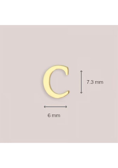 Goldkupe 14 Ayar Altın C Harf Küpe 0,45 Gr-1361