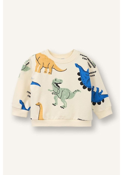 Defacto Dinozor Desenli Sweatshirt Erkek Bebek G8041a526sper135 Ekru-er135
