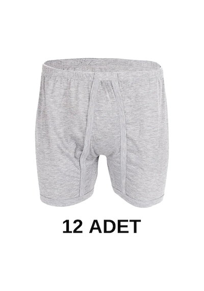 12 Adet Erkek % 100 Pamuk Arjantin Penye Boxer Gri 65 Kg-115 Kg 001