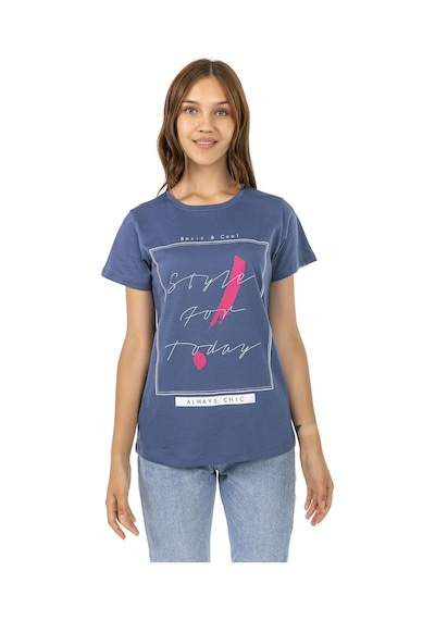 Kadın Penye Baskılı 6'lı Paket T-shirt Çok Renkli