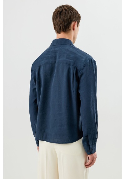 Antioch Modal Karışımlı Crop Fit Erkek Gömlek Lacivert