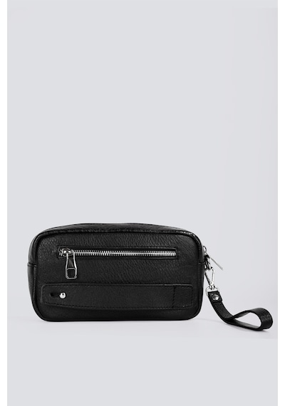 Westbag Unisex Hakiki Dana Derisi El Geçmeli Portföy Çanta Premium Kalite Günlük Clutch Siyah