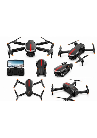 C13s Hava Dronu Optik Akış Fırçasız Motor Wifi Cam Başsız Mod Katlanabilir Tek Tuş Kalkış İniş Geri Dönme Engel Algılama Elektirkli Kamera 3 Lü Lens Led Işıklı