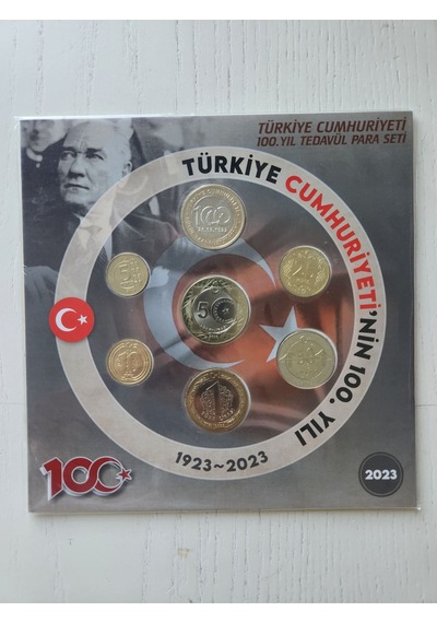 Cumhuriyetin 100.yılı Tedavül Seti 2023 Set. Tedavül Hatıra Para Seti