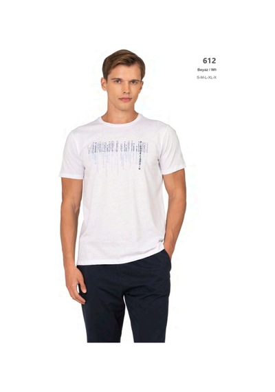Pierre Cardin 6125 Erkek Kısa Kollu Bisiklet Yaka Pijama Takımı-beyaz