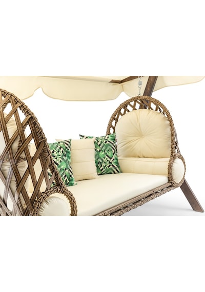 Swing Saltanat Ahşap Rattan Salıncak Dış Mekan Bahçe Balkon Ve Teras Salıncağı Krem Ceviz Swing Saltanat Ahşap Rattan Salıncak Dış Mekan Bahçe Balkon Ve Teras Salıncağı Krem Ceviz