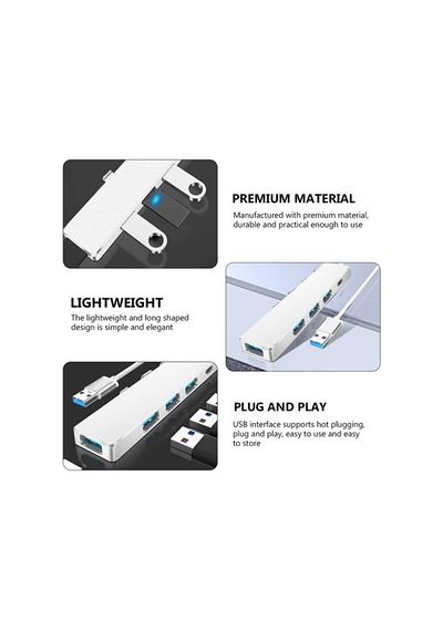 Apple Uyumlu MacBook Uyumlu Usb Çoğaltıcı 4 Port 3xusb2.0 / 1xusb3a 1xtype-c P