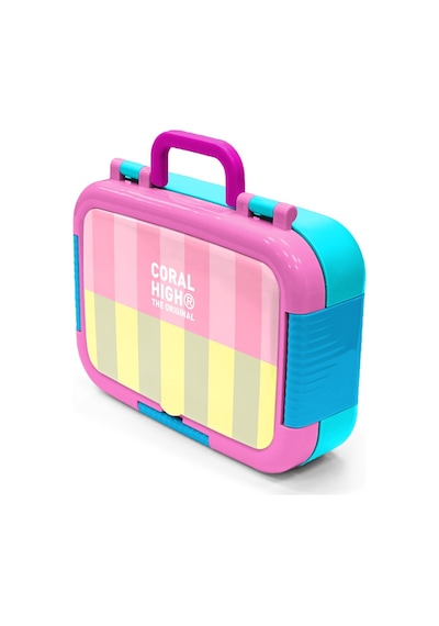 Coral High Kids Pembe Sarı Çizgi Desenli Paslanmaz Çelik Beslenme Kabı 39123 Sarı