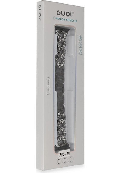 Apple Watch Uyumlu38mm Node Taşlı Kordon Saat Değildir - Siyah