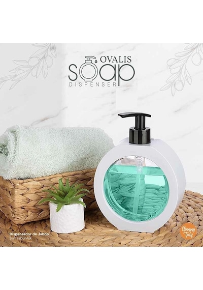 350 Ml Tezgah Üstü Oval Banyo Mutfak Sıvı Sabunluk Banyo Mutfak Bulaşık Lavabo Deterjanlık Renkli