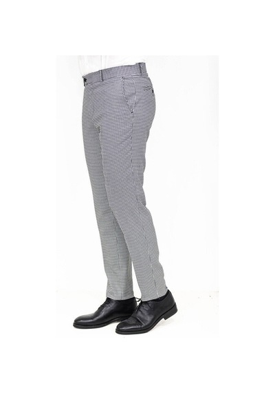 Wessi Kaz Ayağı Desenli Slim Fit Gri Erkek Pantolon Gri