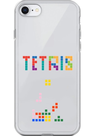 Apple Uyumlu iPhone 6s Şeffaf Kılıf 3 Tetris Tasarımlı
