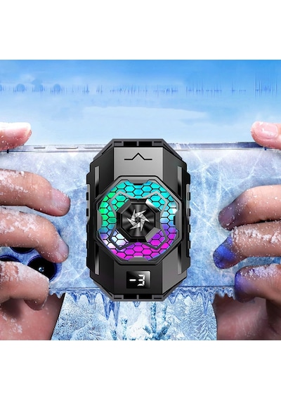 Gaming Telefon Sessiz Hava Soğutma Fan Derece Gösterge 2 Kademe Radyatör Sessiz Fan Telefon Soğutucu