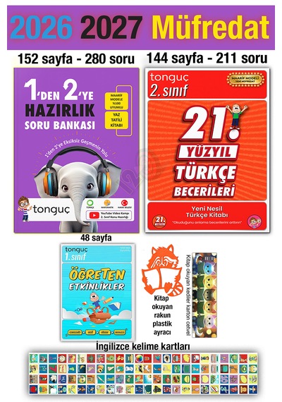 1'den 2'ye Hazırlık Kitabı 2026 Yaz Tatili 2. Sınıf 21. Yüzyıl Türkçe Becerileri İngilizce Kelime Set