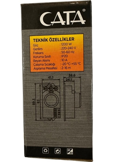 Cata CT-9185 1200 W 360 Derece Radar Sensör
