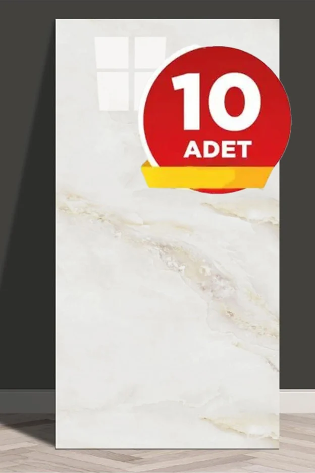 10 Adet 60x30 Pvc Esnek Duvar Paneli Açık Krem