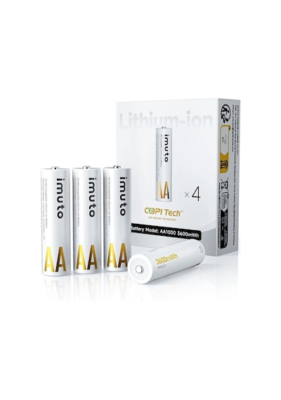Imuto 3600mwh Aa Şarj Edilebilir Lityum Pil 4 Lü Paket