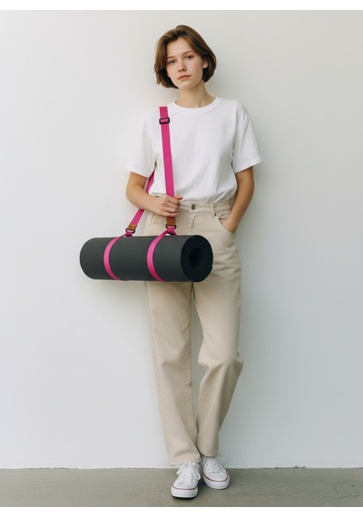 Ayarlanabilir Mat Taşıma Askısı Yoga Pilates Kamp Mat Taşıma Kayışı Pembe Açık Pembe