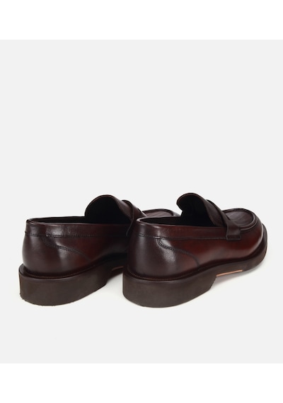 Hotiç Erkek Deri Kahverengi Kalın Tabanlı Klasik Loafer