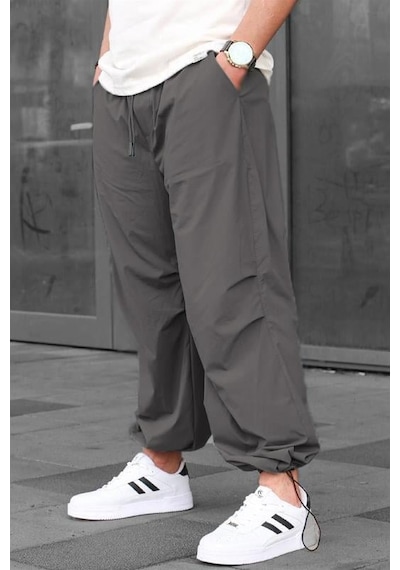 Madmext Füme Regular Fit Erkek Paraşüt Pantolon 6504 Madmext Füme Regular Fit Erkek Paraşüt Pantolon 6504