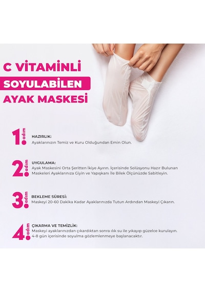 Dermokil C Vitaminli Peeling Etkili Soyulabilen Çorap Tipi Ayak Maskesi 30 Ml