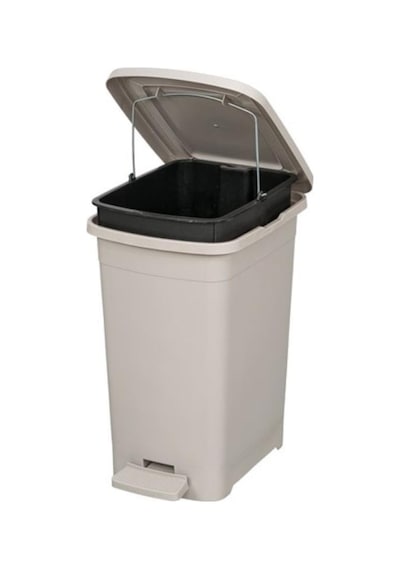 Omnipazar Elf-i342 Slim Pedallı Plastik Çöp Kovası İç Kovalı 25 Lt Gri