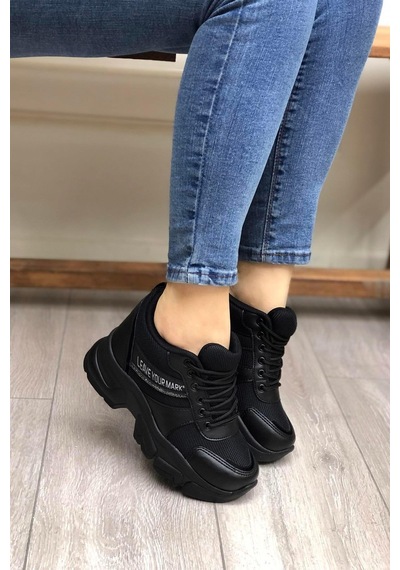 Flet 209 Siyah Kadın Spor Sneaker Siyah
