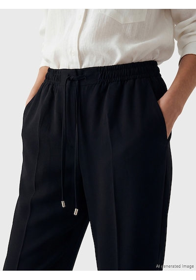 Lcw Modest Siyah Beli Lastikli Havuç Kesim Kadın Pantolon