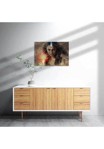 Cakasepetim Işık Şaçan Kadın Fantastik Ahşap Mdf Tablo
