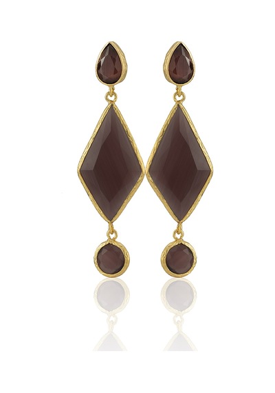 Kadir Jewellery 22 Ayar Altın Kaplama Kadın Sallantılı Küpe -el İşçiliği Ve Hipoalerjenik Küpe Kehribar 60528079